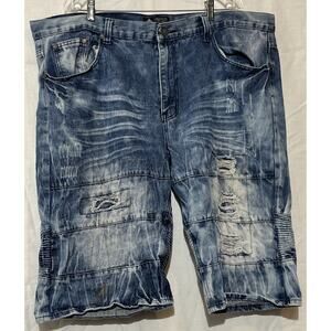 Road Narrows Men’s Distressed Jean Shorts Size 44 Baggy